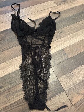 Victoria’s Secret Black Lace Teddy Bodysuit - Women Intimates